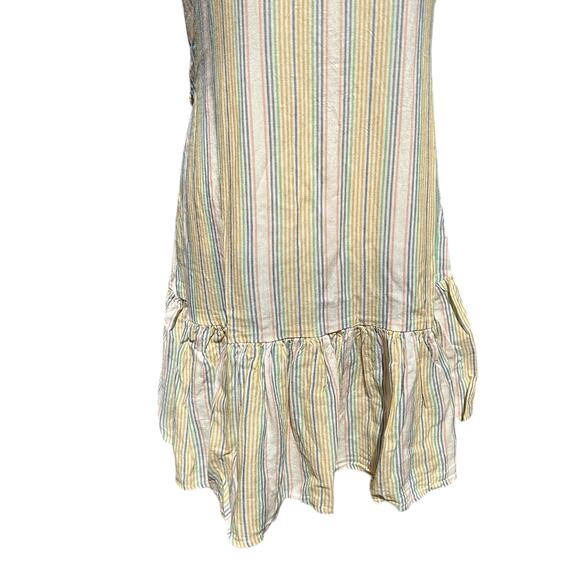 Marine Layer Laney Dress Medium Pastels Beachy Stripe Tiered Ruffle Mini NWT - Picture 12 of 16